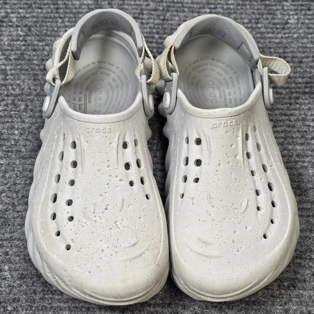 Crocs Echo Clog Atmosphere Gray Sculpted Sporty Sandals Junior's Size 5 Straps